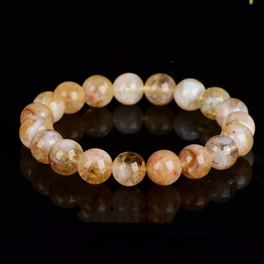 Natural Golden Phantom Quartz Bracelet 10mm | Yellow Tower Crystal Quartz
